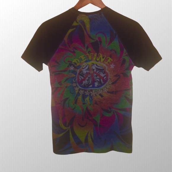 Go Jeans Devine Psychedelic Fitted T-shirt Hippie Groovy - Picture 3 of 3
